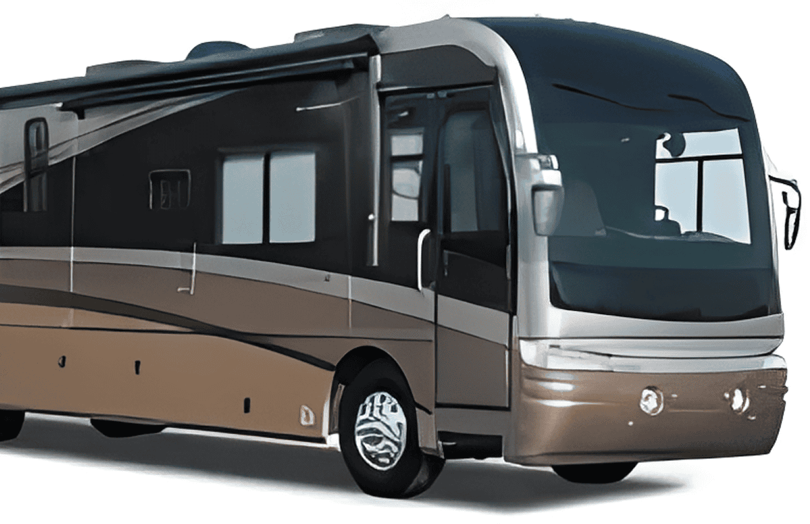 Large recreational vehicle exterior view