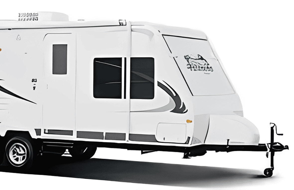 Modern caravan with aerodynamic design